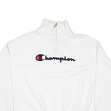 CHAMPION Womens Sweatshirt White 1/4 Zip S