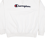 CHAMPION Womens Sweatshirt White 1/4 Zip S