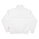 CHAMPION Womens Sweatshirt White 1/4 Zip S