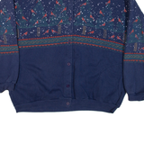 Button-Up Womens Sweatshirt Blue L