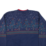 Button-Up Womens Sweatshirt Blue L