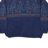 Button-Up Womens Sweatshirt Blue L