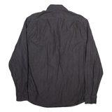 REISS Mens Plain Shirt Grey Long Sleeve L