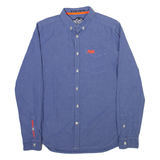 SUPERDRY Mens Plain Shirt Blue Long Sleeve S