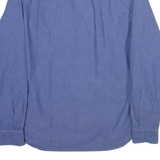 SUPERDRY Mens Plain Shirt Blue Long Sleeve S