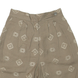 JACQUES FATH Pleated Womens Casual Shorts Green Relaxed 90s XS W26