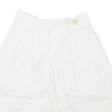 JACQUES FATH Pleated Womens Casual Shorts White Relaxed 90s XXS W24