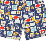 CLUB Cartoon Animals Mens Casual Shorts Blue L W27