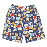 CLUB Cartoon Animals Mens Casual Shorts Blue L W27