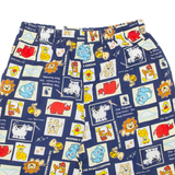 CLUB Cartoon Animals Mens Casual Shorts Blue L W27