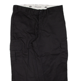 DICKIES Cargo Workwear Mens Trousers Black Relaxed Straight W38 L26