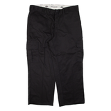 DICKIES Cargo Workwear Mens Trousers Black Relaxed Straight W38 L26