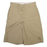 DICKIES Mens Casual Shorts Beige Relaxed Striped M W32