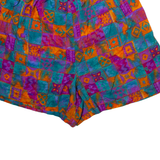 BOLO SPIRIT Mens Casual Shorts Blue Relaxed 90s Crazy Pattern XL W30