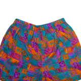 BOLO SPIRIT Mens Casual Shorts Blue Relaxed 90s Crazy Pattern XL W30