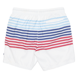 NAUTICA Mesh Lined Mens Swimming Shorts White Relaxed Striped L W33