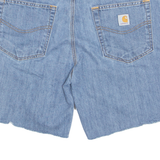 CARHARTT Cut Off Carpenter Style Denim Mens Workwear Shorts Blue M W34
