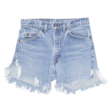 LEVI'S Cut Off Orange Tab Womens Denim Shorts Blue M W30