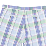 NAUTICA Mens Chino Shorts Blue 90s Check L W37