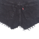 LEVI'S Cut Off 501 Womens Denim Shorts Black S W29