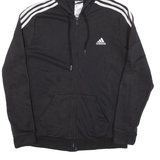 ADIDAS Womens Black Hoodie Full Zip L