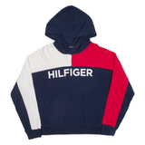 TOMMY HILFIGER Womens Blue Hoodie M
