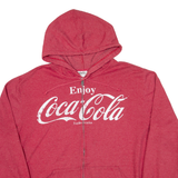 COCA COLA Mens Red Hoodie Full Zip 2XL