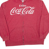 COCA COLA Mens Red Hoodie Full Zip 2XL