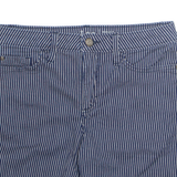 LEE Mid Rise Womens Denim Shorts Blue Striped M W30