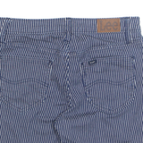 LEE Mid Rise Womens Denim Shorts Blue Striped M W30