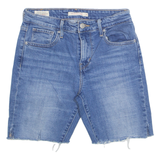LEVI'S 721 High Rise Cut Off Womens Denim Shorts Blue Slim XS W26