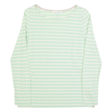 BODEN Womens Printed Top Green Long Sleeve Striped UK 8
