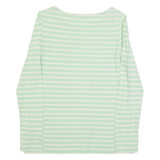BODEN Womens Printed Top Green Long Sleeve Striped UK 8