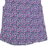 CREW CLOTHING Womens Printed Vest Purple V-Neck Sleeveless Floral UK 8