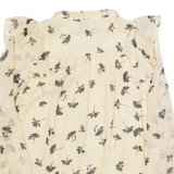 DKNY Womens Printed Shirt Cream Long Sleeve Floral M