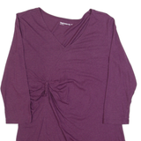 GAP Maternity Womens Top Purple V-Neck 3/4 Sleeve S