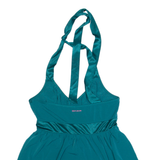 DKNY Womens Halter Neck Top Green V-Neck Sleeveless S
