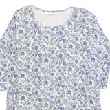 FAT FACE Womens Printed Top Blue Long Sleeve Floral UK 8