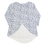FAT FACE Womens Printed Top Blue Long Sleeve Floral UK 8