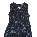 ANTHROPOLOGIE Womens Printed Top Blue Sleeveless Polka Dot XS
