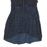 ANTHROPOLOGIE Womens Printed Top Blue Sleeveless Polka Dot XS