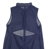 FIRETRAP Sheer Womens Shirt Blue Collared Sleeveless L