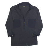 MASSIMO DUTTI Womens Top Black Collared 3/4 Sleeve M