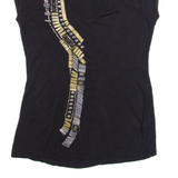 KAREN MILLEN Beaded Womens Top Black UK 10