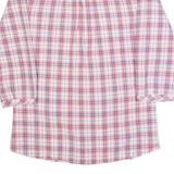 CREW CLOTHING Womens Printed Shirt Pink V-Neck Long Sleeve Check UK 10