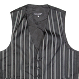 PIERRE CARDIN Mens Blazer Waistcoat Black Striped M