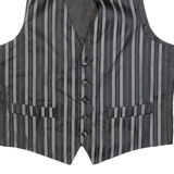 PIERRE CARDIN Mens Blazer Waistcoat Black Striped M