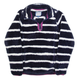 MOUNTAIN WAREHOUSE Pullover Womens Fleece Jacket Blue Striped UK 8