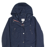 FAT FACE Womens Rain Coat Blue Hooded UK 8