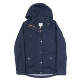 FAT FACE Womens Rain Coat Blue Hooded UK 8